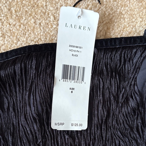 Ralph Lauren Elegant Black Camisole fringe cami size 6 - Picture 2 of 7